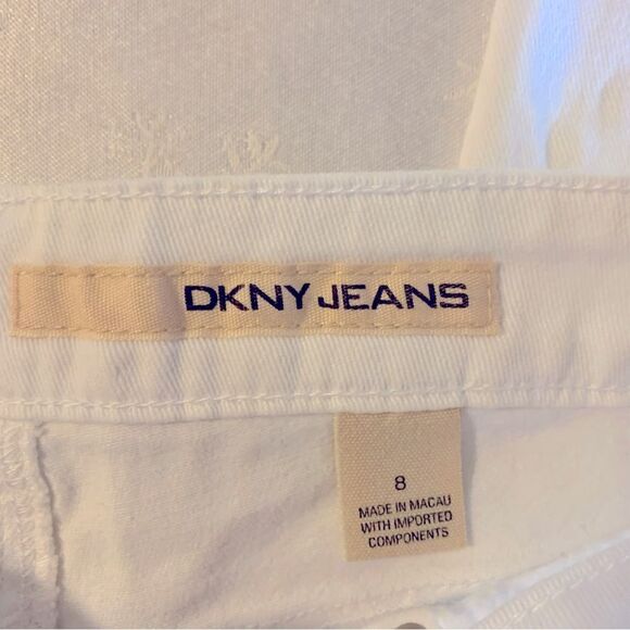DKNY White Skinny Ankle Jeans Stretch Straight Leg Sz 8 Gorgeous - Picture 4 of 5